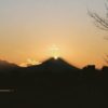 富士山に沈む夕陽
